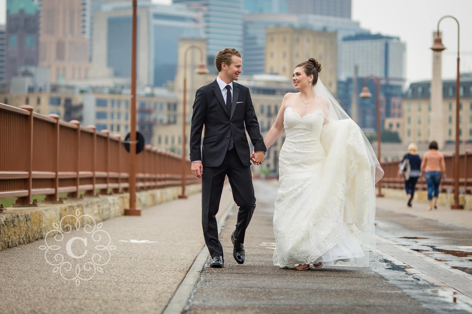Stone Arch Bridge Minneapolis Wedding Photo