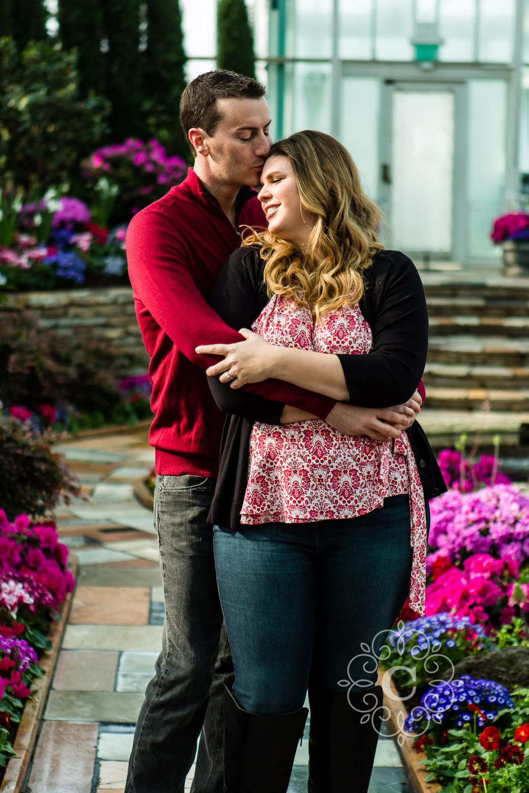 Sunken Garden Como Conservatory Engagement Photo