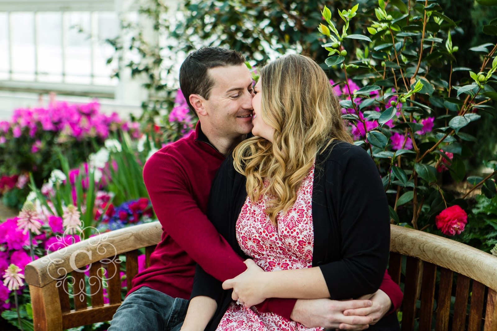 Sunken Garden Como Conservatory Engagement Photo