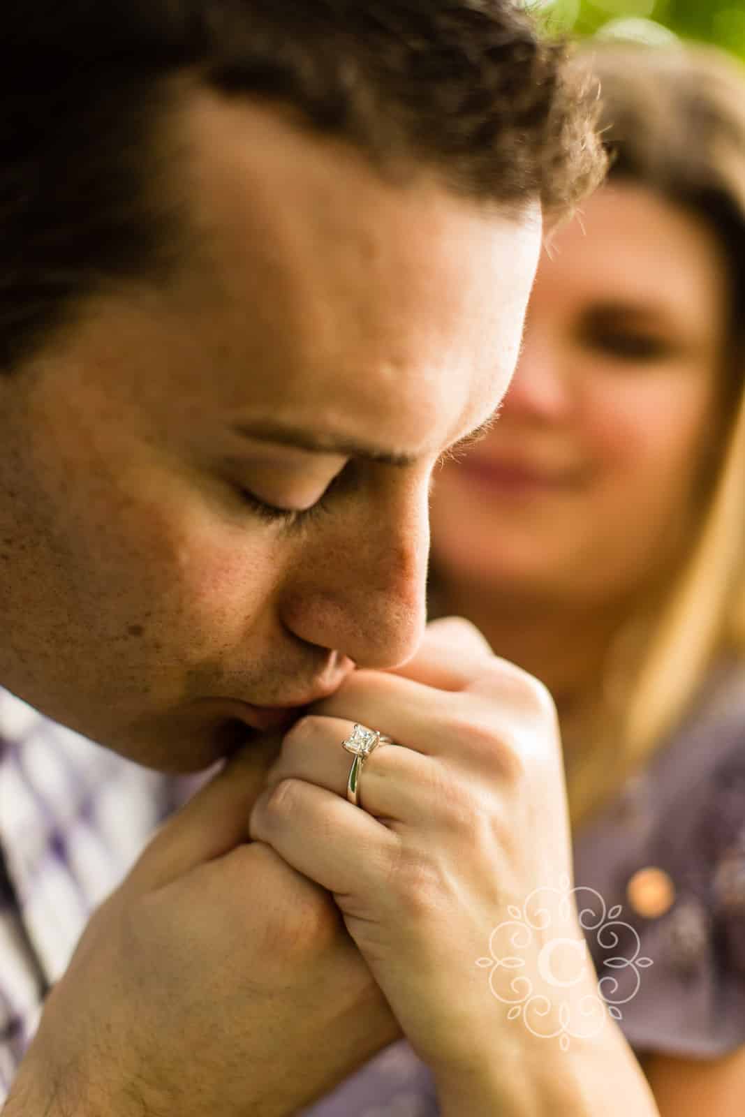 North Garden Como Conservatory Engagement Photo