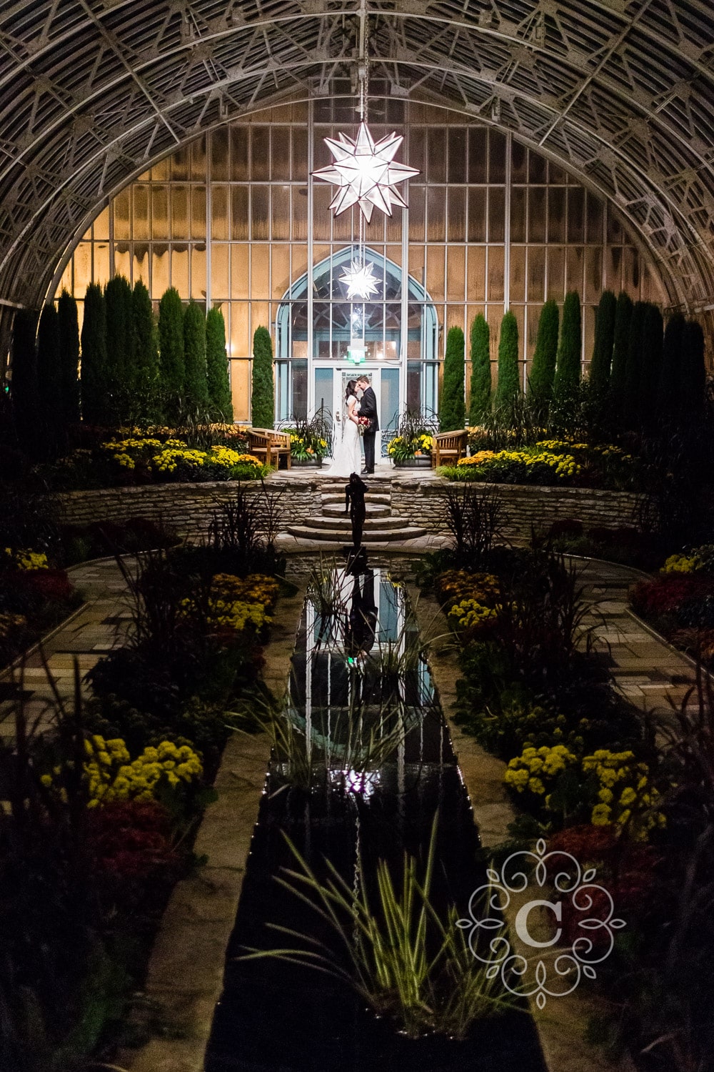 Como Conservatory Sunken Garden Wedding Photo