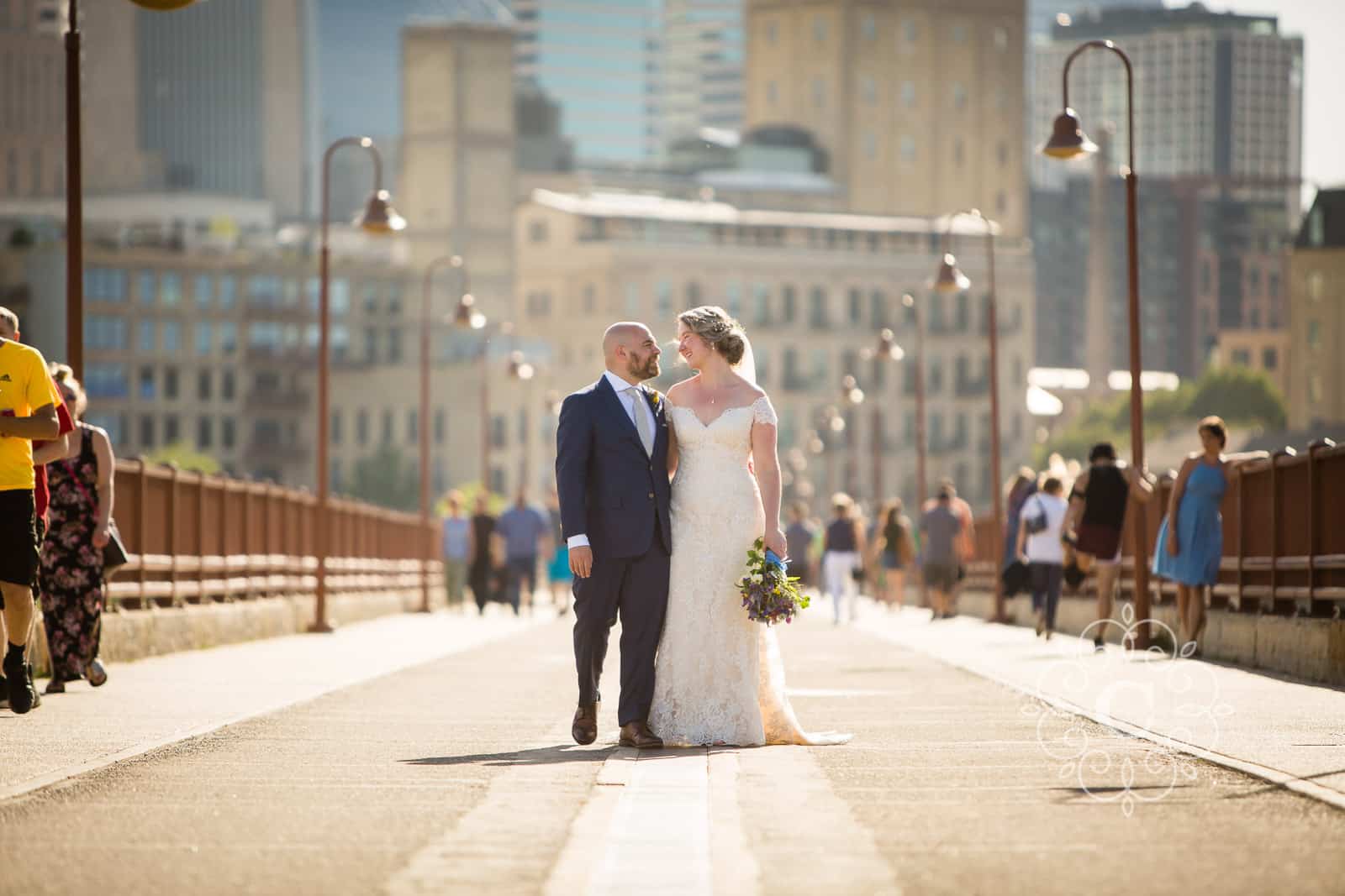 Stone Arch Bridge Minneapolis Wedding Photo