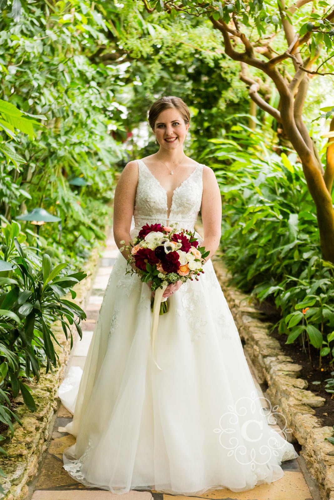 Marjorie McNeely Como Park Conservatory Wedding Photo