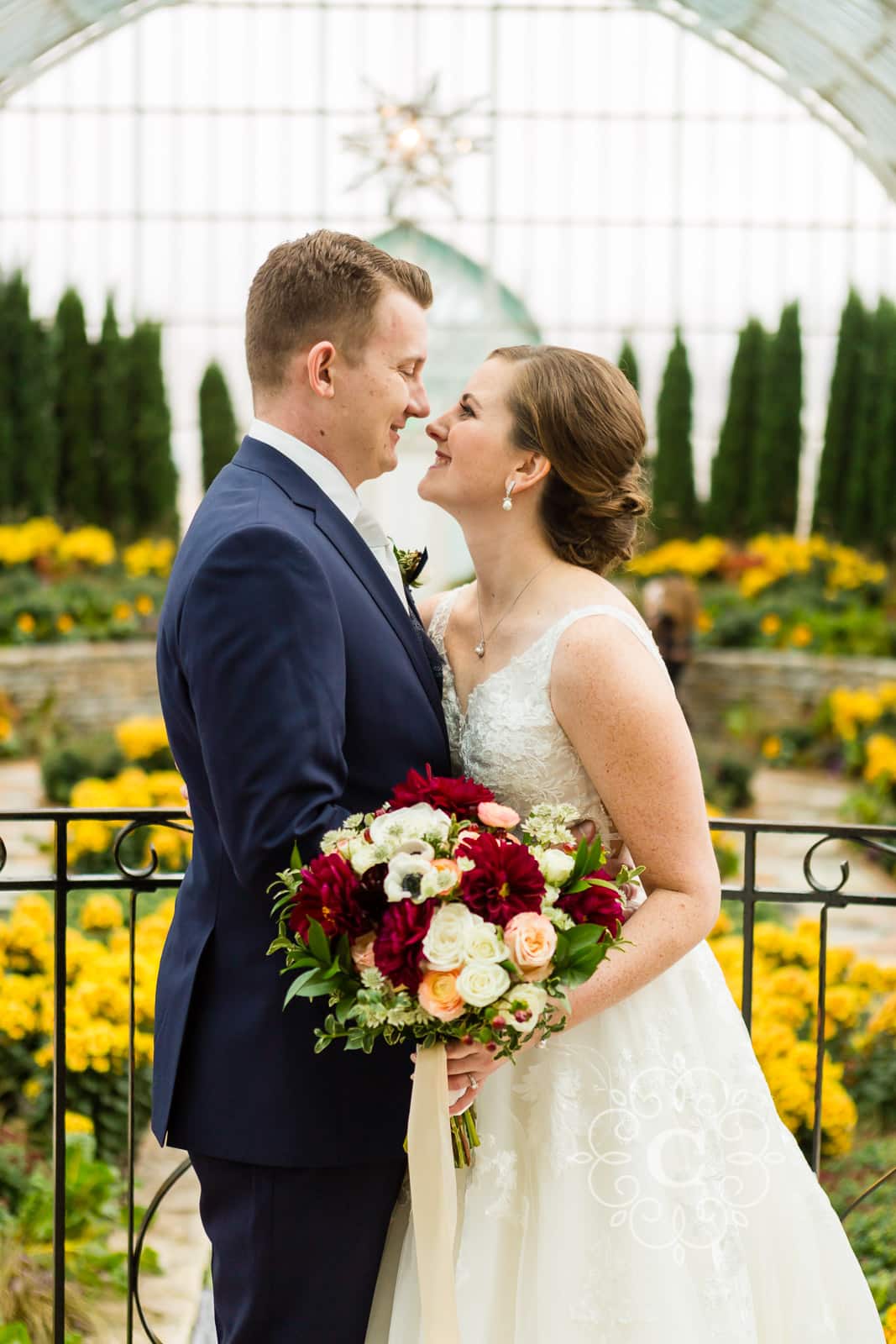 Sunken Garden Como Park Conservatory Wedding Photo