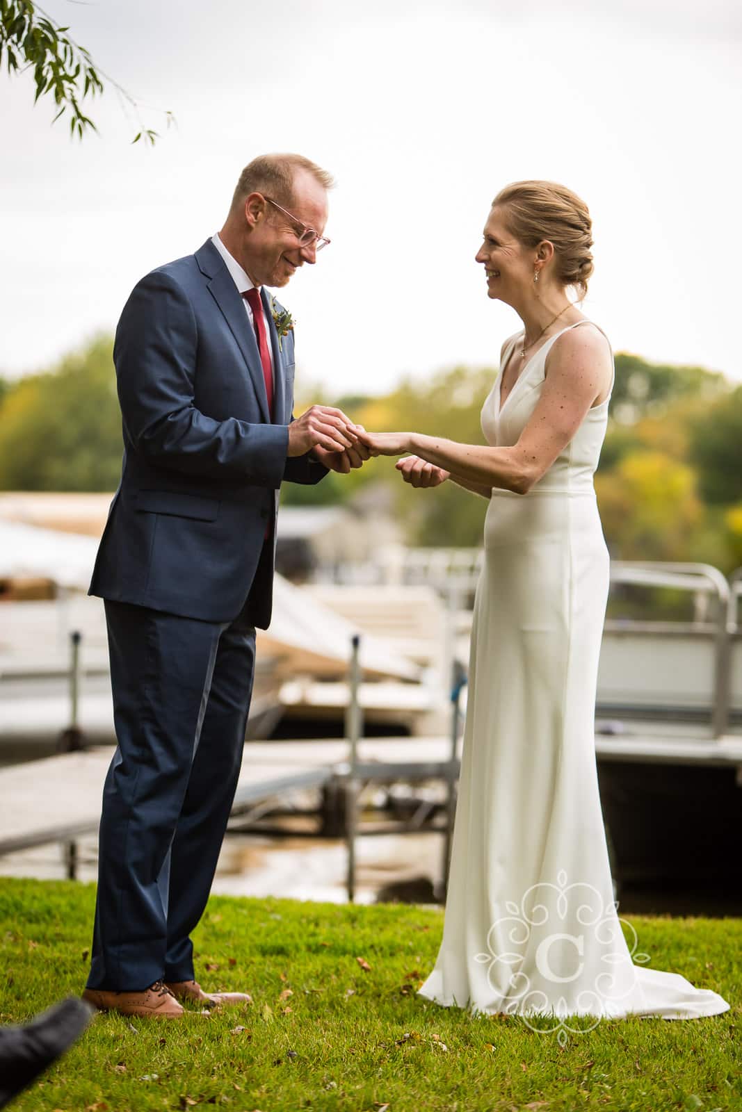 Minnesota Lakeside Back Yard Wedding Photo