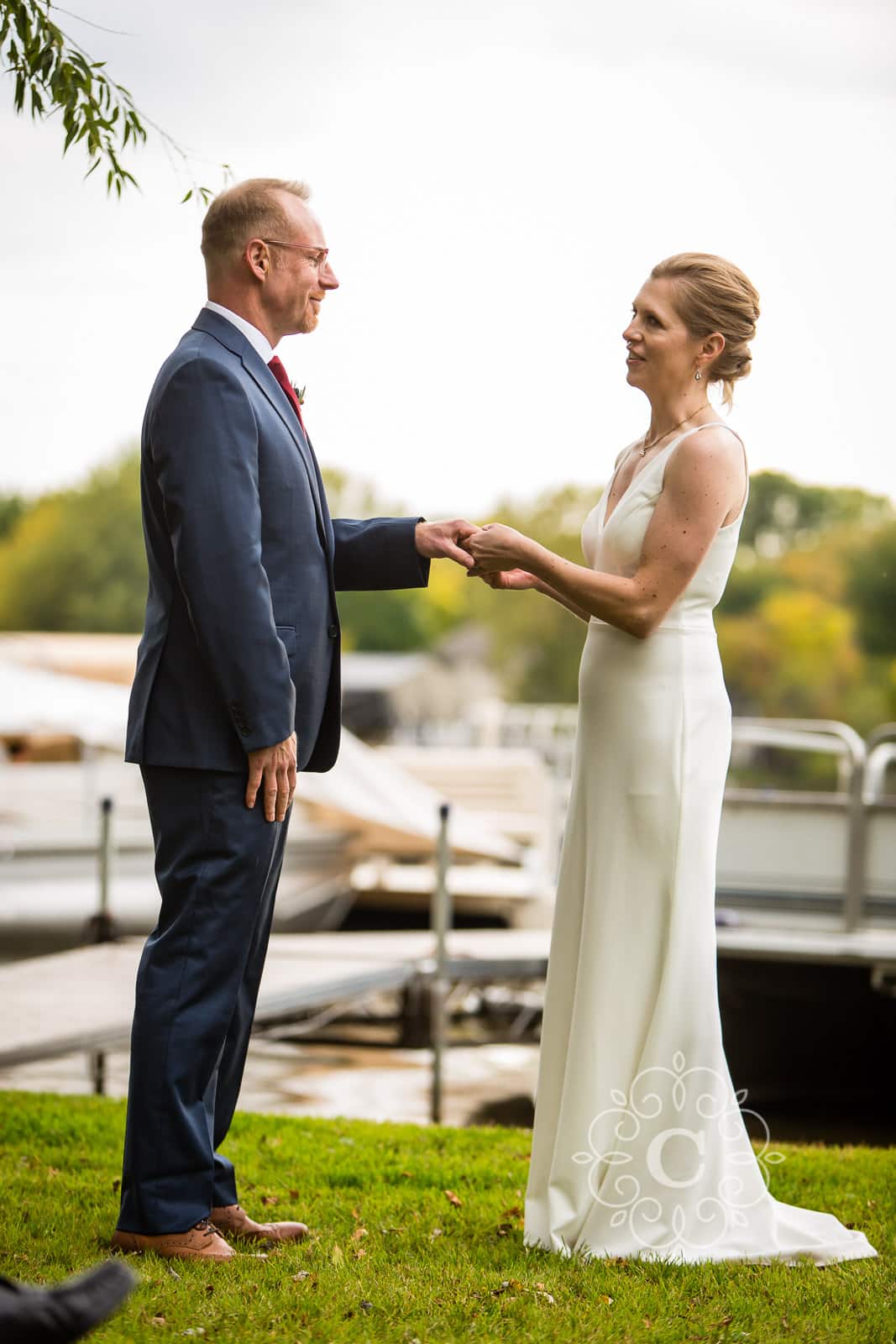 Minnesota Lakeside Back Yard Wedding Photo