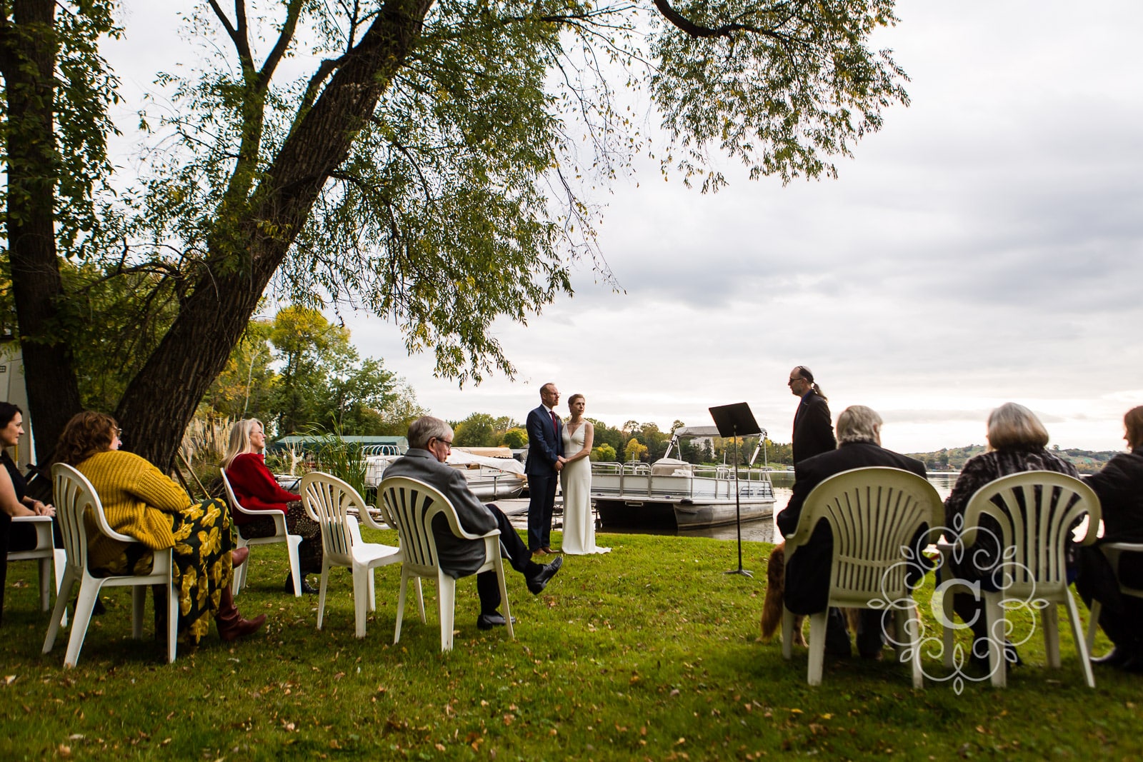 Minnesota Lakeside Back Yard Wedding Photo