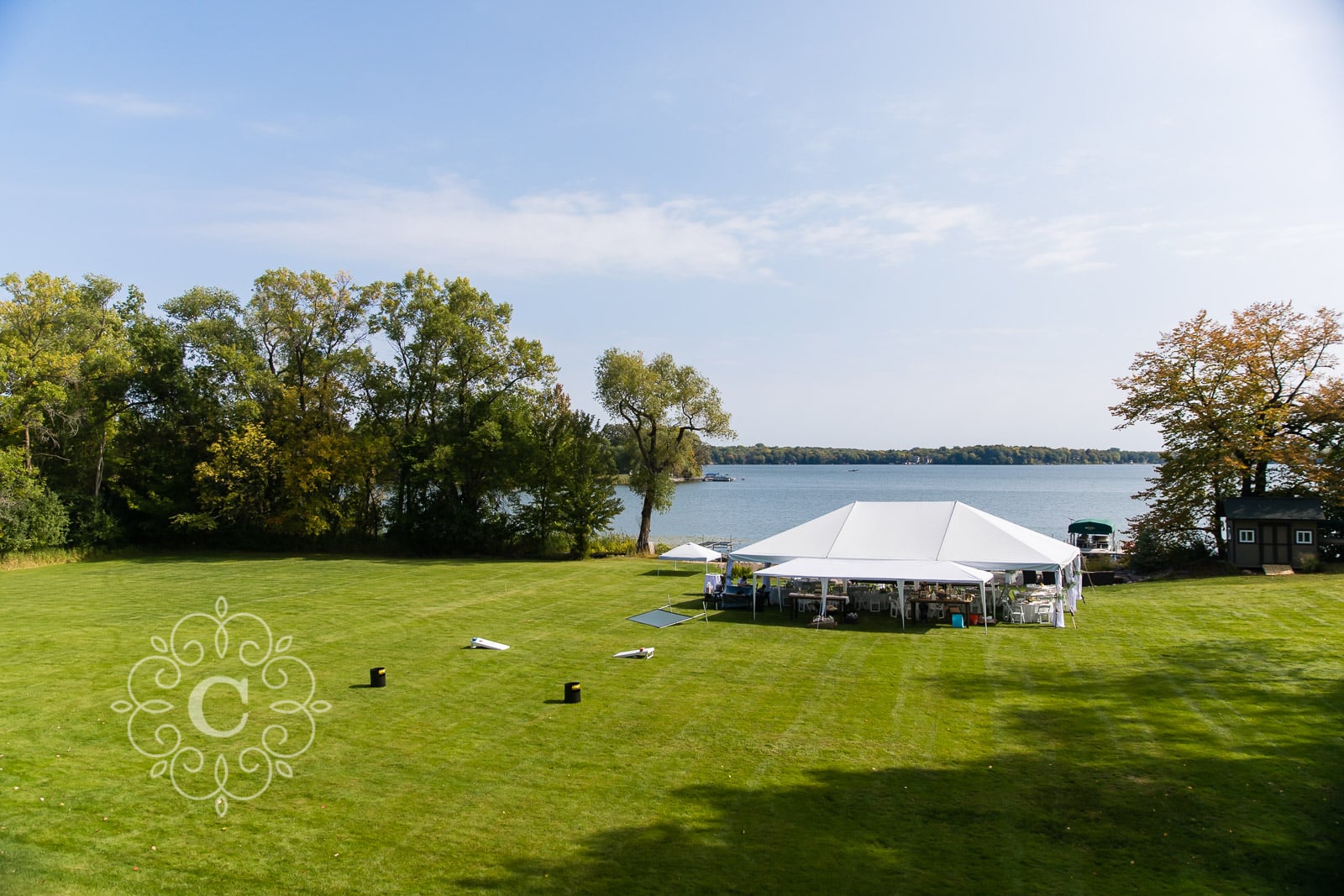 MN Backyard Lakeside Wedding Photo