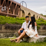 Stone Arch Bridge Couple Photographer MN