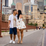 Stone Arch Bridge Couple Photographer MN