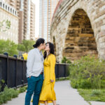 Stone Arch Bridge Mill Ruins Park Engagement Photo