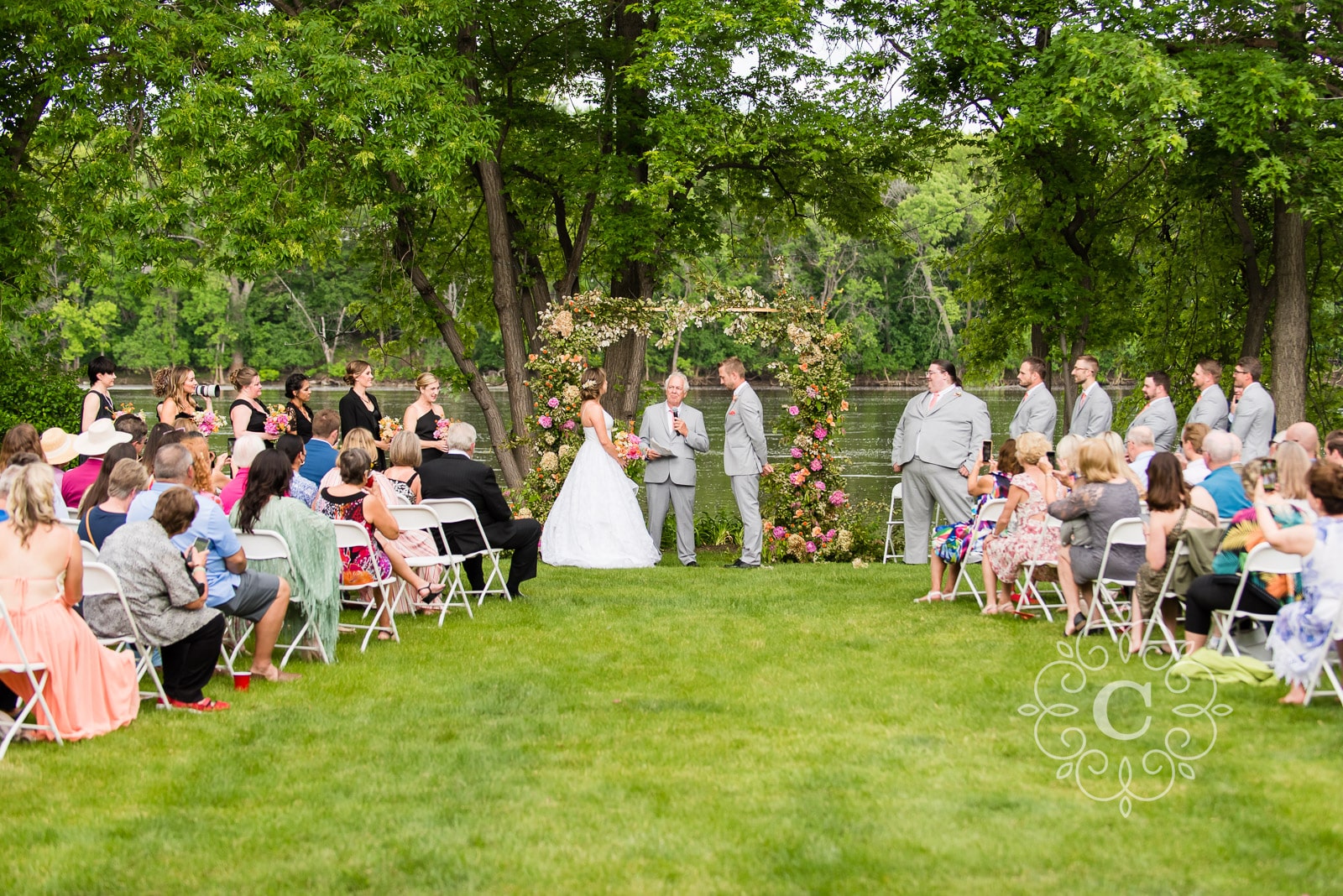 Riverside Tent Backyard Wedding Photo