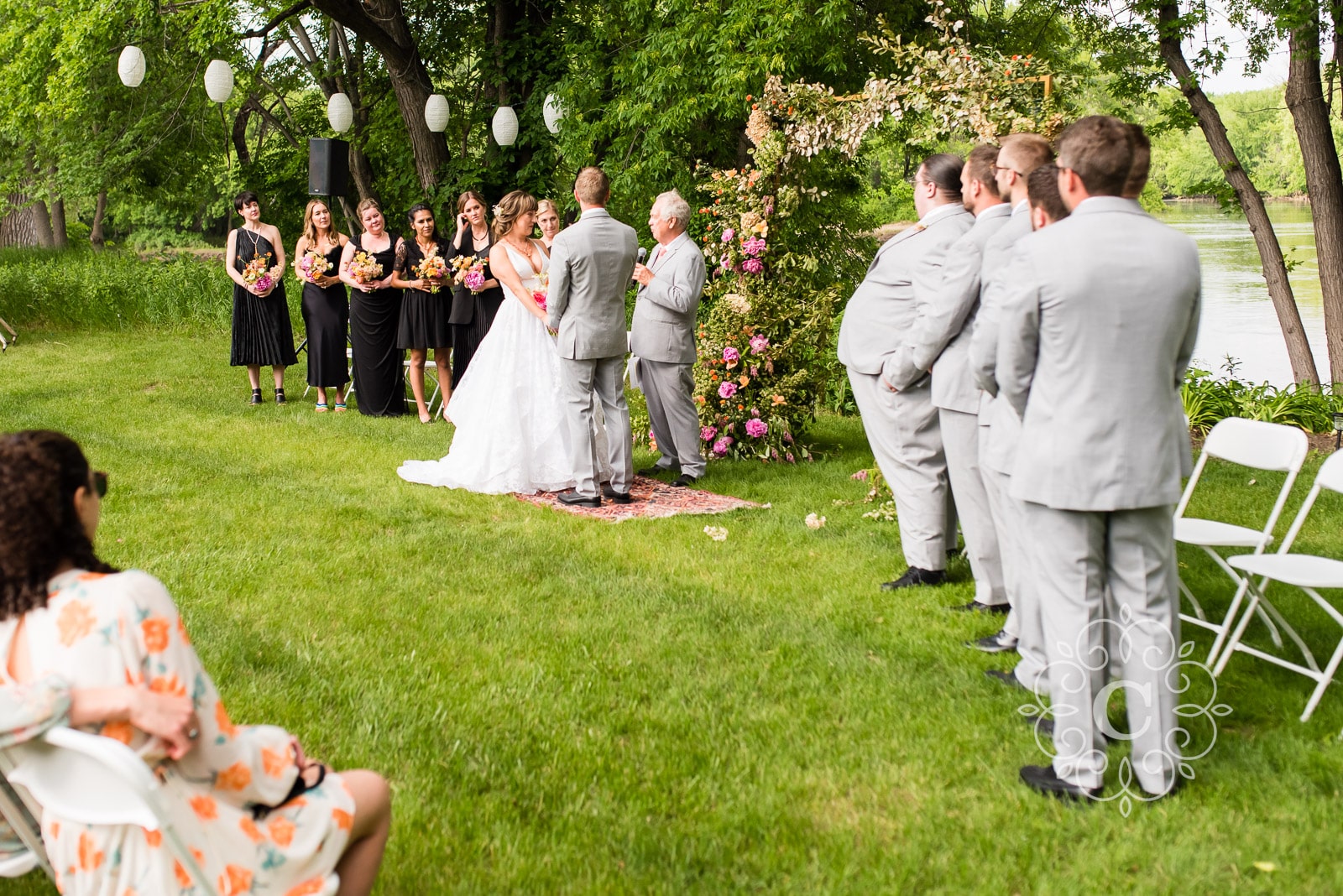 Riverside Tent Backyard Wedding Photo