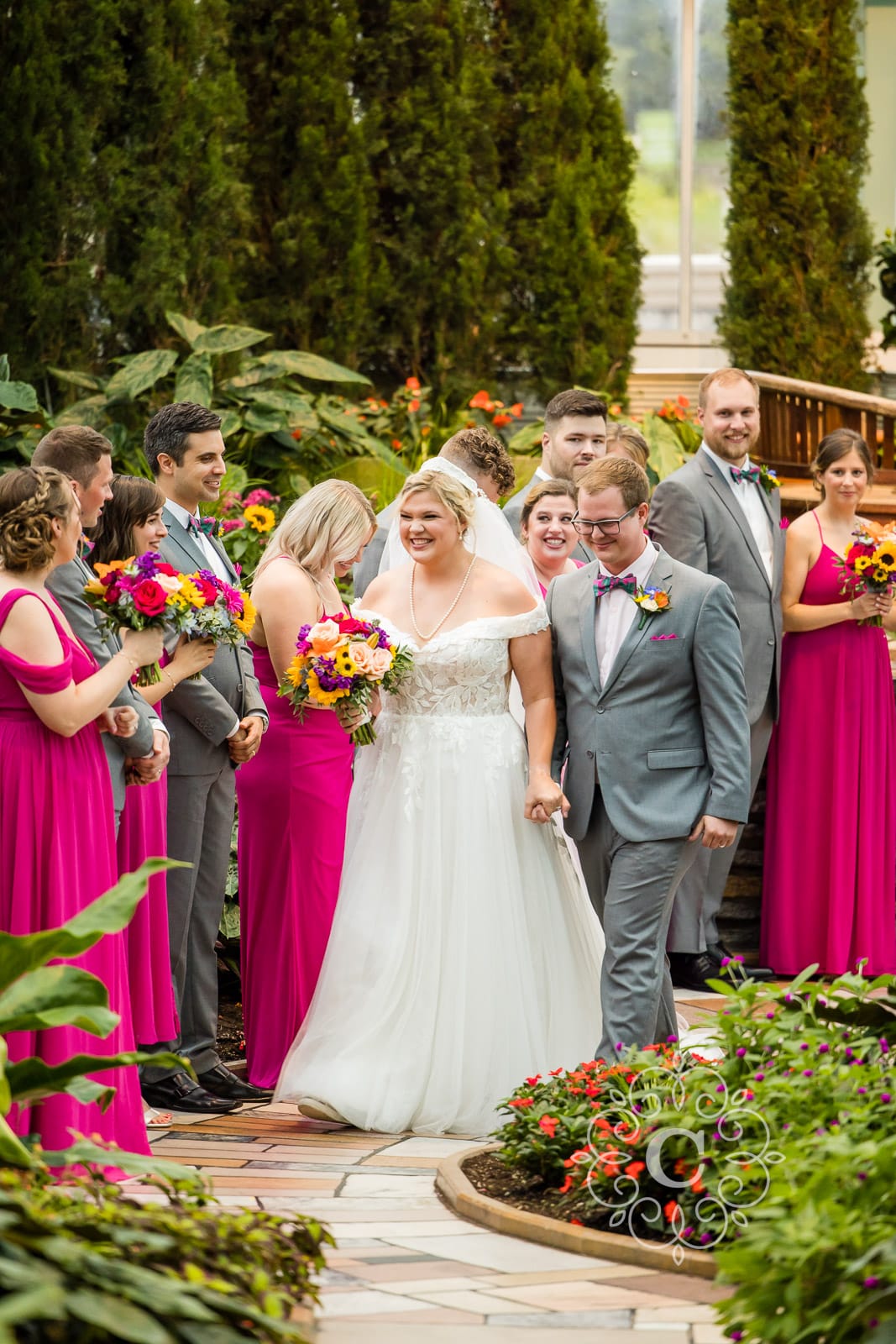 Como Park Conservatory Sunken Garden Wedding Photo