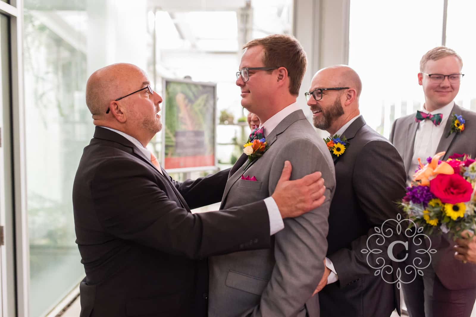 Como Park Conservatory Sunken Garden Wedding Photo