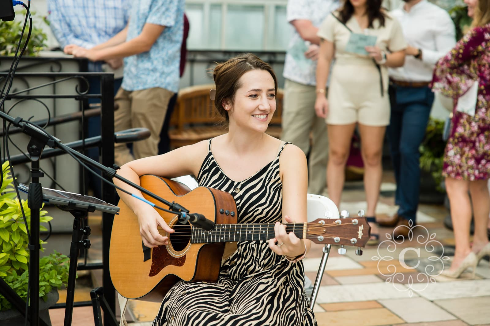 Como Park Conservatory Sunken Garden Wedding Photo