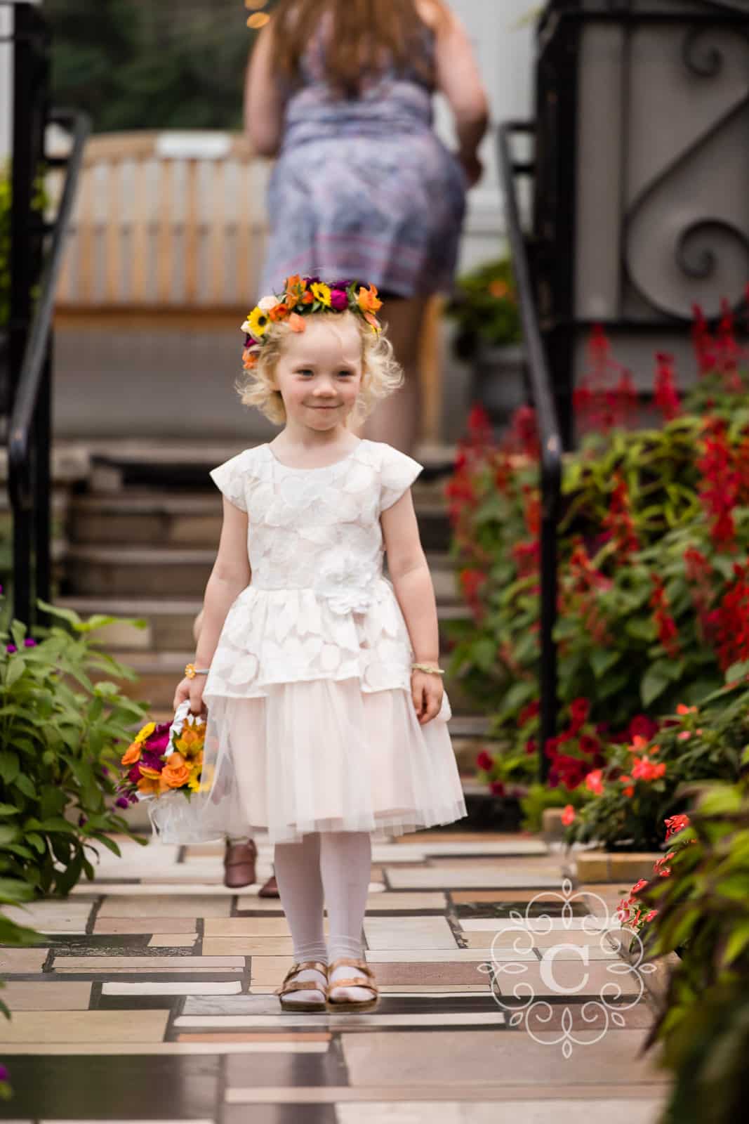 Como Park Conservatory Sunken Garden Wedding Photo