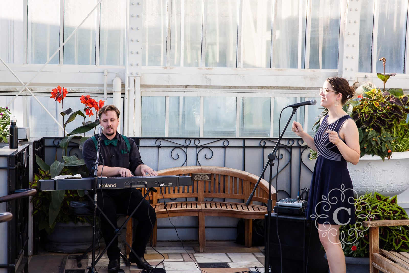 Sunken Garden Como Park Conservatory Wedding Photo