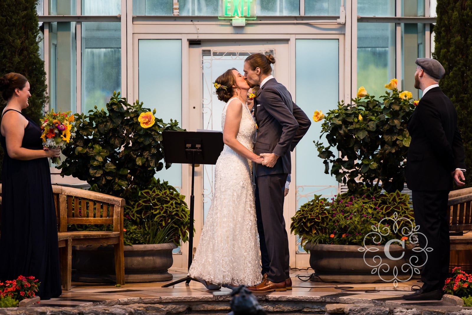 Sunken Garden Como Park Conservatory Wedding Photo