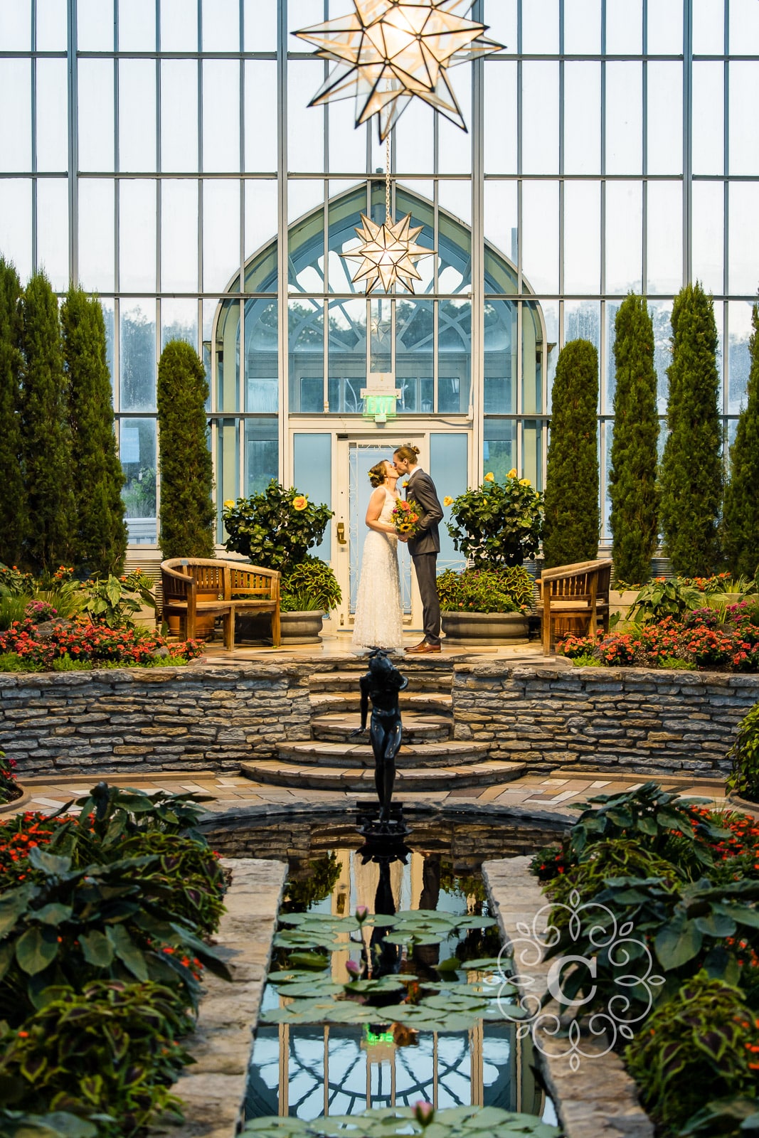 Sunken Garden Como Park Conservatory Wedding Photo