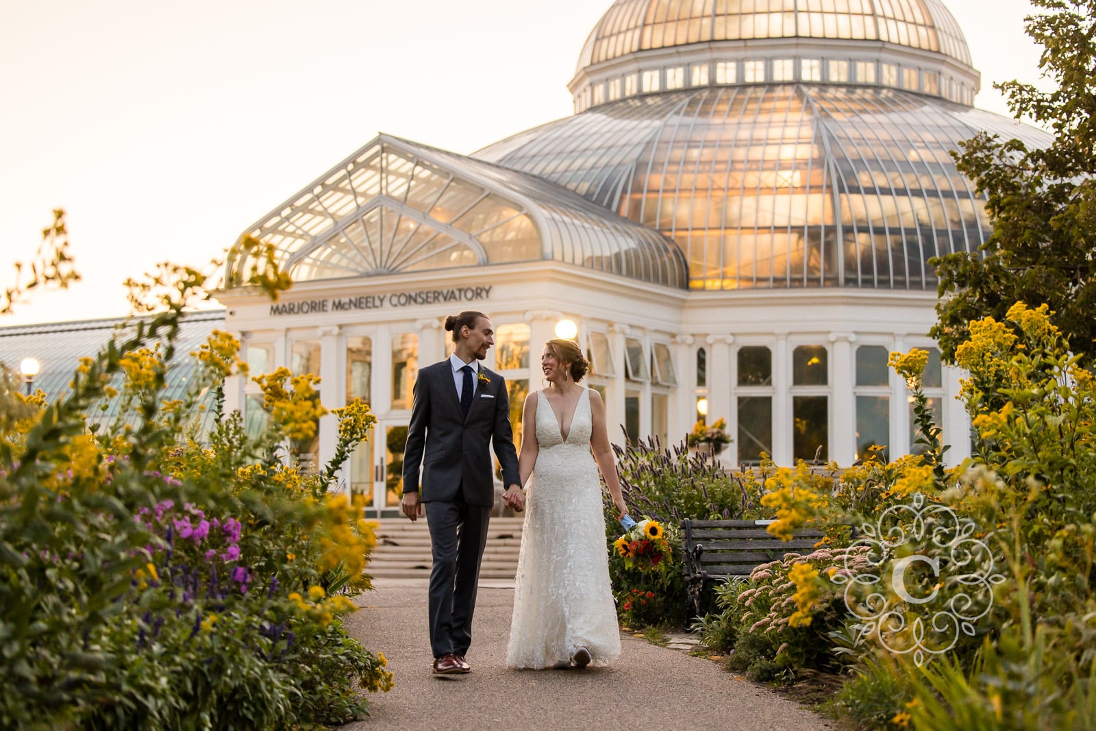 Sunken Garden Como Park Conservatory Wedding Photo