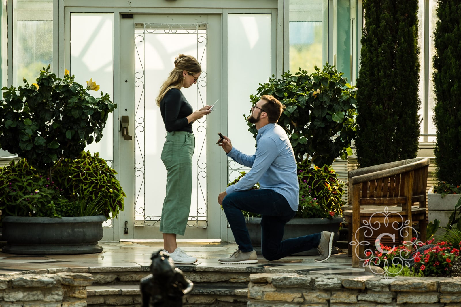 Sunken Garden Como Park Engagement Proposal Photo