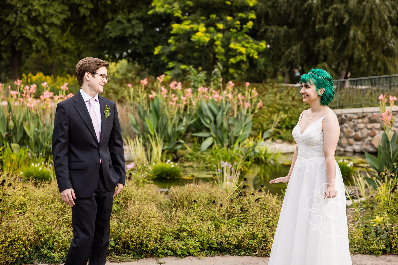 Lily Pond Garden Como Park Wedding Photos