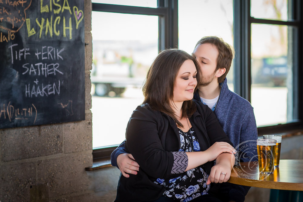 Bauhaus Brew Labs Beer Brewery Minneapolis MN Engagement Photo