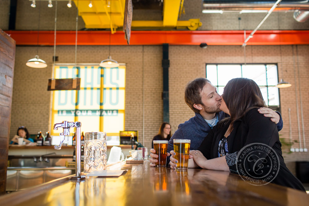 Bauhaus Brew Labs Beer Brewery Minneapolis MN Engagement Photo