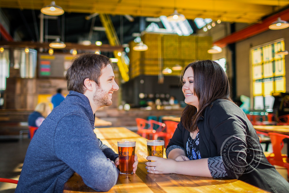 Bauhaus Brew Labs Beer Brewery Minneapolis MN Engagement Photo