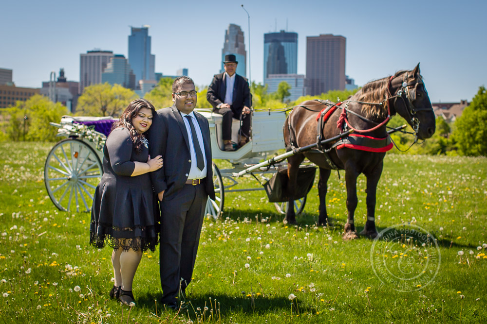 Boom Island Minneapolis MN Engagement Photo