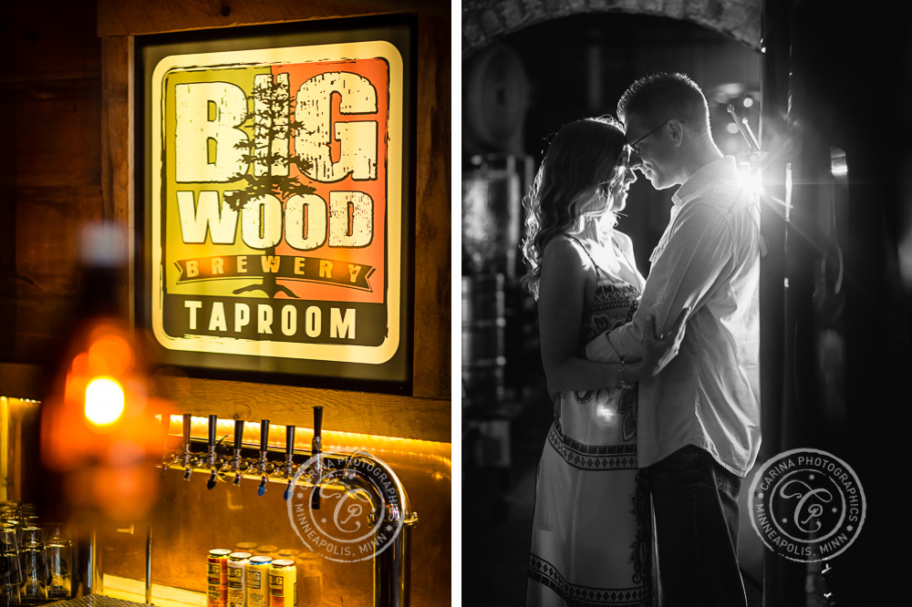 Beer Engagement Session Photo from Big Wood Brewery in White Bear Lake, MN