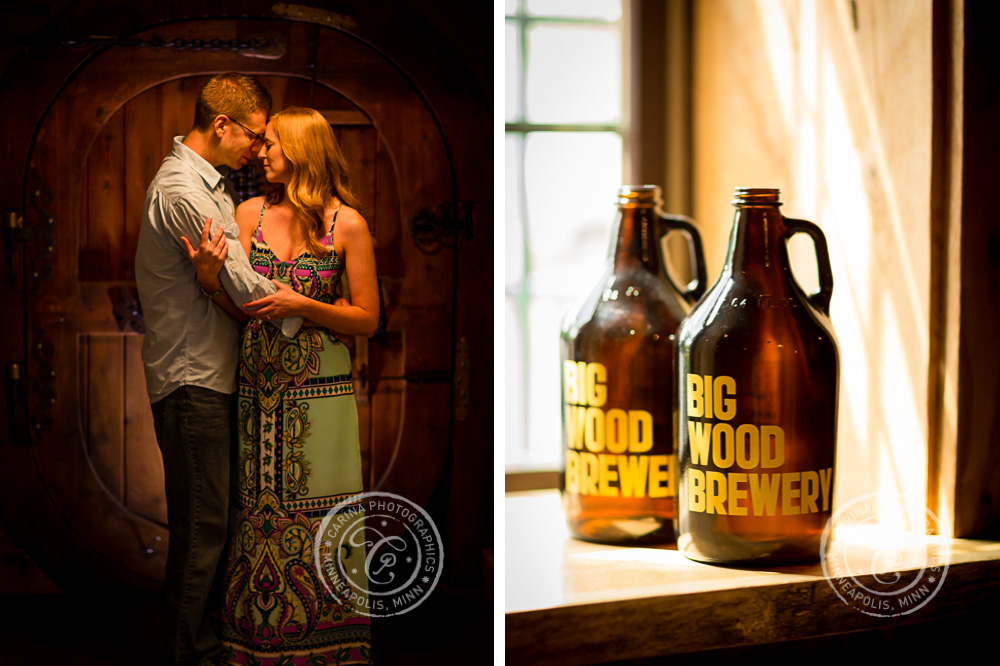 Beer Engagement Session Photo from Big Wood Brewery in White Bear Lake, MN