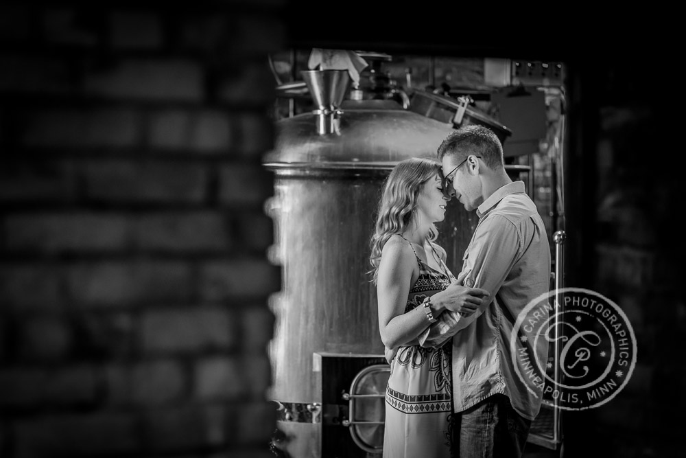 Beer Engagement Session Photo from Big Wood Brewery in White Bear Lake, MN