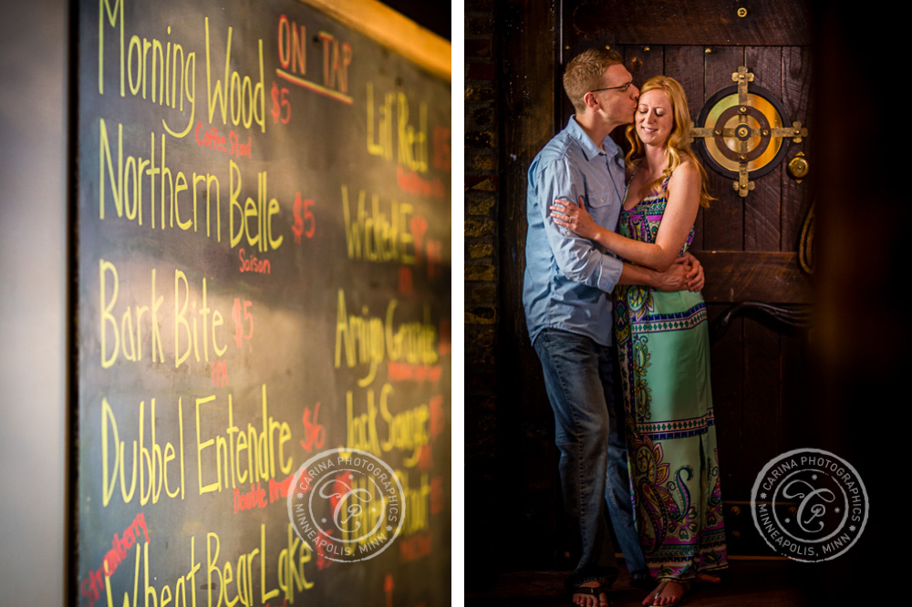 Beer Engagement Session Photo from Big Wood Brewery in White Bear Lake, MN