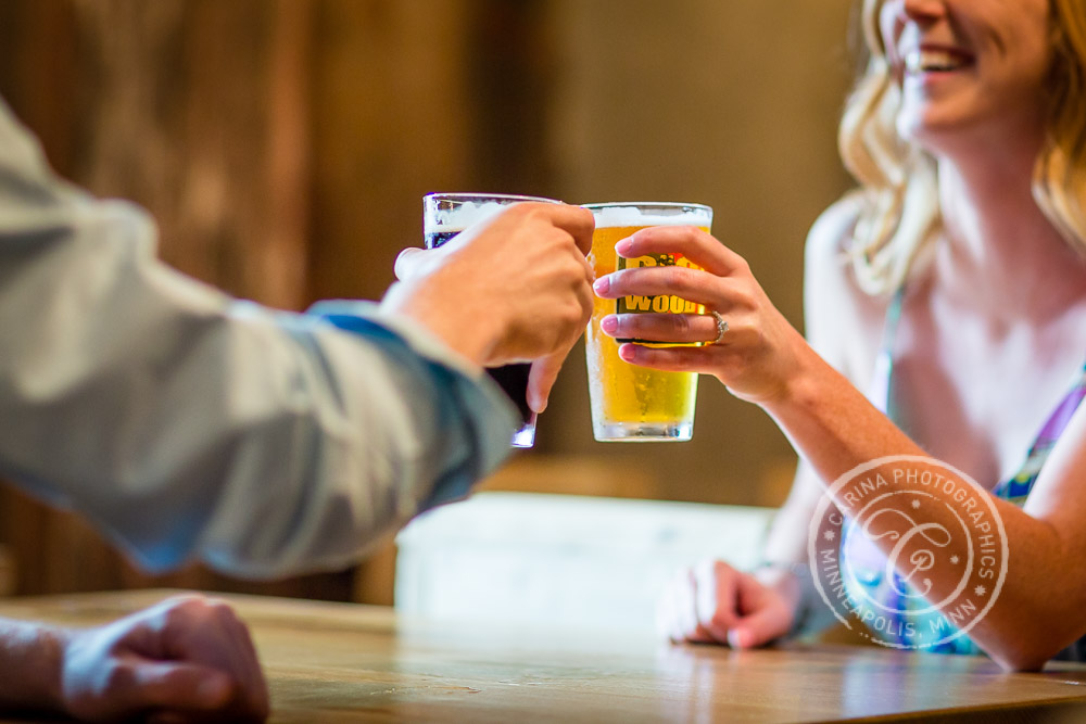 Beer Engagement Session Photo from Big Wood Brewery in White Bear Lake, MN