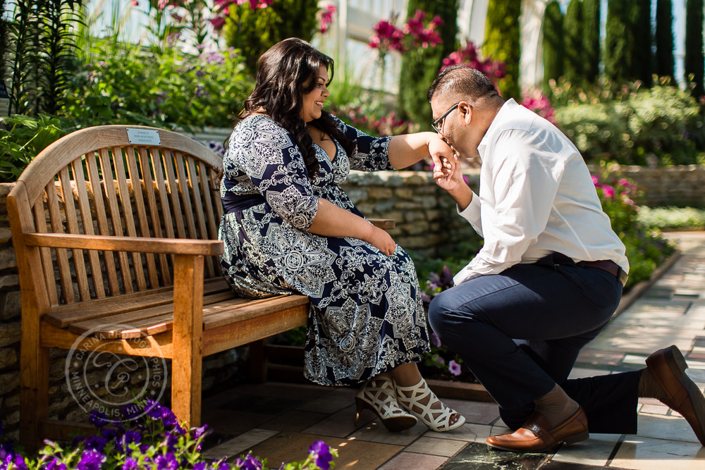 Como Park Conservatory St Paul MN Engagement Photo