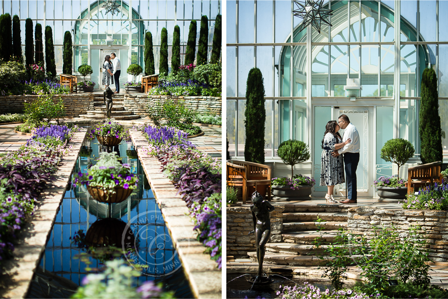 Como Park Conservatory St Paul MN Engagement Photo