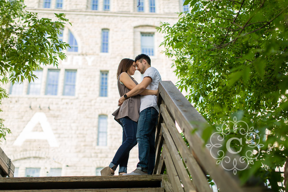 Stone Arch Bridge Engagement Photo