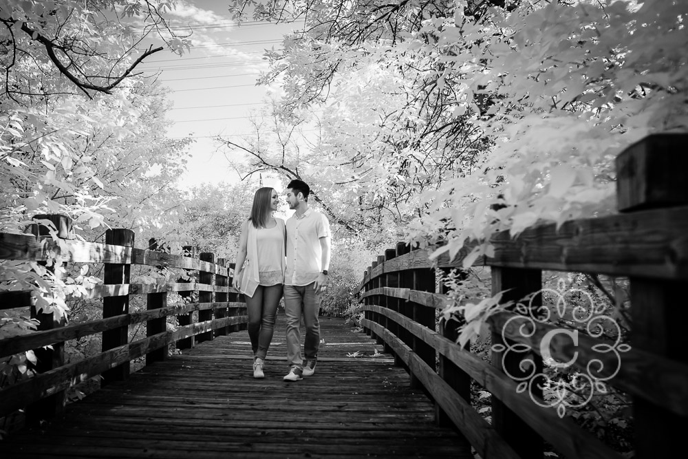 Stone Arch Bridge Engagement Photo