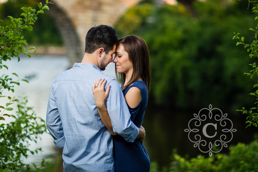 Stone Arch Bridge Engagement Photo