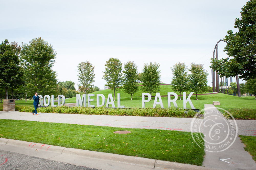 Gold Medal Park Minneapolis MN Wedding Photo