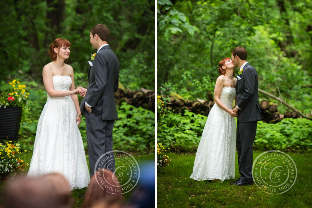 Wedding Ceremony Hands Kiss Outdoor Trees