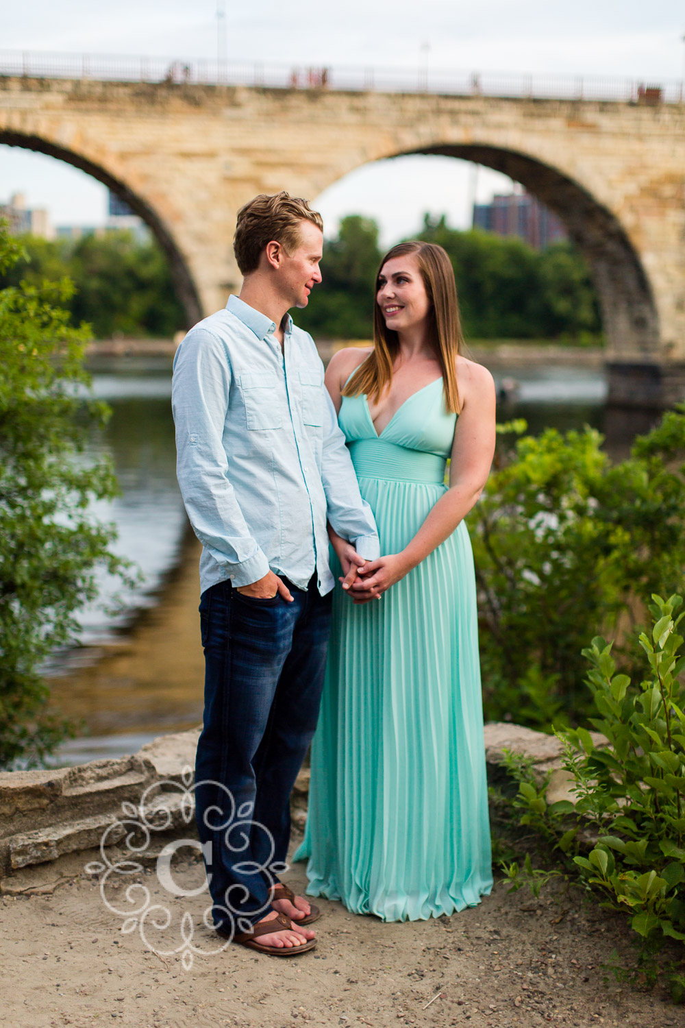 Father Hennepin Bluffs Engagement Photo