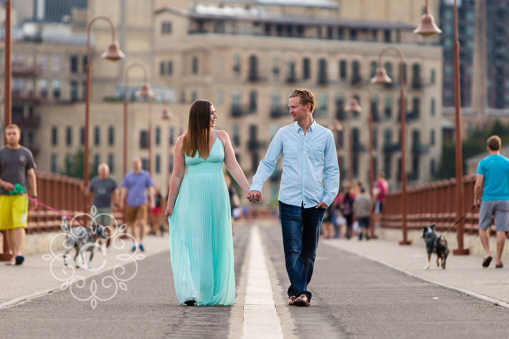 Stone Arch Bridge Engagement Photo