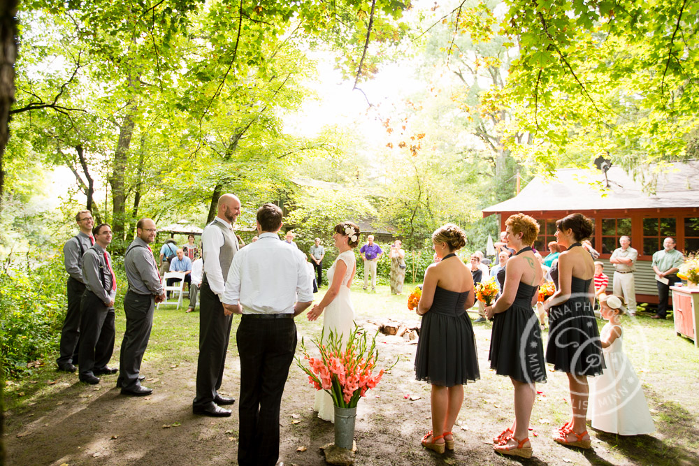 Minneapolis Outdoor Wedding Ceremony Woods Trees River Photo