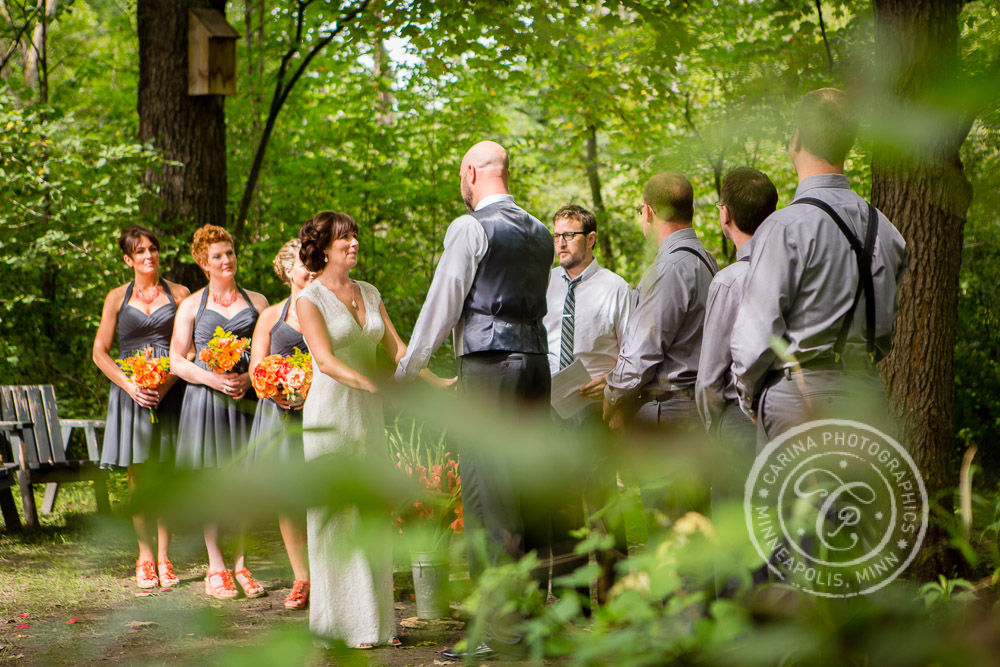 Minneapolis Outdoor Wedding Ceremony Woods Trees River Photo