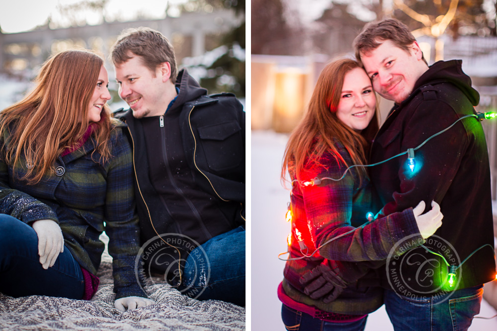 Winter Minnesota Landscape Arboretum Engagement Session Photos