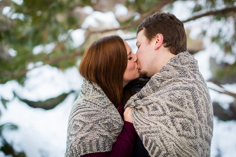 Winter Minnesota Landscape Arboretum Engagement Session Photos