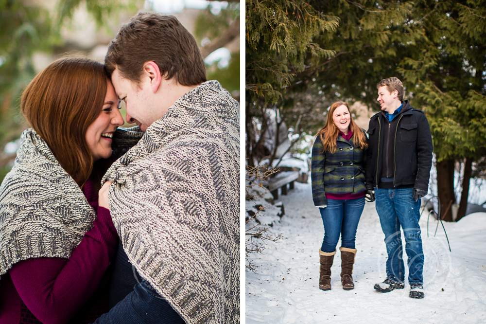 Winter Minnesota Landscape Arboretum Engagement Session Photos